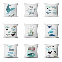 Home Pillow Decoration Nordic Marine Whale Cushion Decorative Pillow Cartoon Printed Pillowcase Home Decor Sofa Throw Pillows 2024 - buy cheap