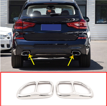 2pcs Chrome Glossy Black 304 Stainless Steel For BMW X3 G01 X4 G02 2018 2019 Car Exhaust Tail Pipe Cover Trim Accessories 2024 - buy cheap