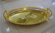 50*30cm large size home storage Supplies metal fruit basket oval gold decorative serving trays silver tray FT030 2024 - buy cheap