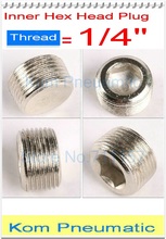 100x Free Shipping 1/4" Male Thread Internal Inner Hex Head Air Pipe Pneumatic Plug Cap Socket Fitting PT 1/4 Inch BD-02 2024 - buy cheap