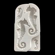 Hippocampus-molde de silicona para decoración de pasteles, Fondant de caballito de mar, para hornear galletas, dulces de Navidad, pasta de goma de Chocolate, gelatina 2024 - compra barato