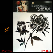 Временные татуировки черные водонепроницаемые наклейки флэш-татуировки, боди-арт сексуальная женщина цветка шаблон дизайн татуировки на руку 2024 - купить недорого