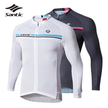 Santic Men's Cycling Jersey Summer Long Sleeve Anti-UV Bicycle Cothing Quick Dry Road Mountain Bike Jersey 2018 Maillot Ciclismo 2024 - buy cheap