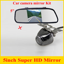 Factory price2 in 1 Car parking system HD CCD night vision car backup reversing car rear view camera + 5" HD  Car Mirror Monitor 2024 - buy cheap