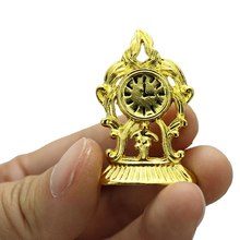 1Pc 1/12 Mini Dollhouse Miniature Furniture Accessories Golden Retro Small Clock 2024 - buy cheap