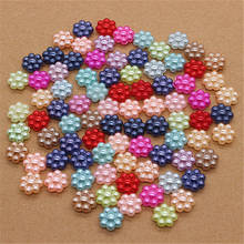 500pcs 10mm Mix Colors Resin ABS Fake Pearl Beads Flower Shape Flatback Cabochon DIY Craft Scrapbooking,V115 2024 - buy cheap