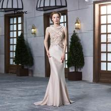 Finove Elegant Evening Dress Long 2020 O Neck Sleeveless With Appliques Pearls Long Floor Length Party Mermaid Dress For Women 2024 - buy cheap