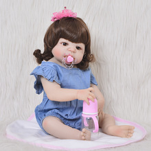 23inch 57cm reborn Full silicone modeling bathe princess dolls Real Life Baby Reborn Alive Doll collectible doll birthday 2024 - buy cheap
