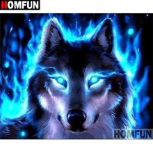 HOMFUN Full Square/Round Drill 5D DIY Diamond Painting "Animal wolf" Embroidery Cross Stitch 5D Home Decor Gift A00043 2024 - buy cheap