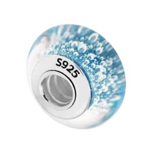 Cuentas de cristal de Murano de burbujas de agua azul para pulsera Pandora, dijes de 100% Plata de Ley 925, joyería fina, envío gratis 2024 - compra barato