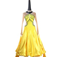 Платье для бального Танго, для женщин, высокое качество, платья для конкурсов, современный Танго, стандартный бальный костюм, желтый цвет, MD1131 2024 - купить недорого