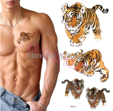 3 шт 2014 Горячая Распродажа тигр 3d временные татуировки наклейки для мужской боди-арт Детские татуировки 2024 - купить недорого