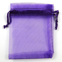100 Uds. Organza en púrpura oscuro bolsos de decoración de fiesta de boda bolsas de embalaje drapeado joyas dulces Organza bolsas y bolsas 2024 - compra barato