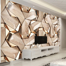 Self-Adhesive Mural Wallpaper Modern 3D Abstract Geometry Gold Metal Pattern Photo Wall Paper Living Room KTV Waterproof Canvas 2024 - купить недорого