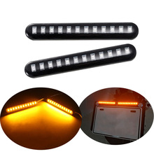 2x Turn Signal Strip lamp 12 LED Motorcycle Flowing Water Tail Brake Lights 3528 SMD License Plate Light Blinker Stop Flicker 2024 - buy cheap
