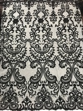 embroidery mesh fabric ZH-7114 pretty Nigerian tulle lace fabric with beads French Net Lace Fabric 2024 - buy cheap