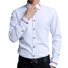 5XL Оксфордские мужские рубашки с длинным рукавом, деловая Повседневная деловая рубашка, мужская приталенная рубашка с отложным воротником, белая, синяя, розовая формальная одежда 2024 - купить недорого