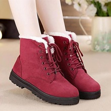 Snow boots 2021 classic heels suede women winter boots warm fur plush Insole ankle boots women shoes hot lace-up shoes woman 2024 - buy cheap