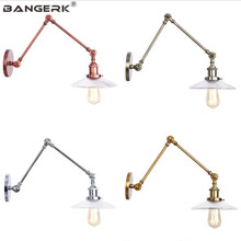 Luminária de parede led com braço longo, vintage, luminária de telescópica dobrável, decoração de casa, estilo loft, industrial, edison 2024 - compre barato