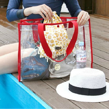 Clear PVC Handbag Beach Storage Bag Waterproof Transparent Bag Family Women Fashion Shoulder Bag 2024 - buy cheap