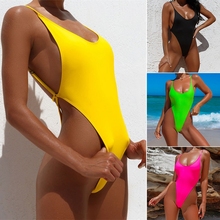 Sexy One Piece Swimsuit Women Thong Swimwear Bikini High Cut Out Bathing Suit Beach Wear Backless Bandage Monokini Swimming Suit 2024 - buy cheap