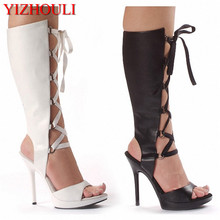 performance shoes 13cm high-heeled shoes sexy boots back strap open toe shoes women Summer boots 2024 - buy cheap