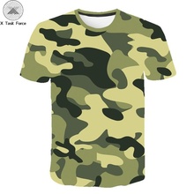 2019 verão Nova Camuflagem camisa Dos Miúdos T 3D Impresso T-shirt do estilo Militar de alta qualidade Da Moda Tops de manga Curta Casuais 2024 - compre barato