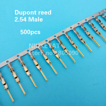 500pcs 2.54mm Male pin Dupont reed Dupont Jumper Wire 2.54 Dupont languette Connector Terminal Pins Crimp 2024 - buy cheap