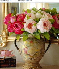 7 Heads Large Silk Peony artificial flower arrangement,Bridal Bouquet,wedding party centerpiece ,Christmas home Decoration, 2PCS 2024 - buy cheap