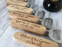 Personalized any name or text wedding usher Bottle Openers, Groomsmen Gift, Engraved Custom Bottle Opener, Father's Day gifts 2024 - buy cheap