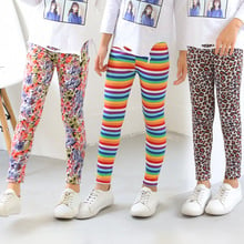 New Girls Flower Print Leggings Summer Multi-colored Elastic Milk Silk Breathable Pant Girls Leggings Baby Girl Clothes Trousers 2024 - buy cheap