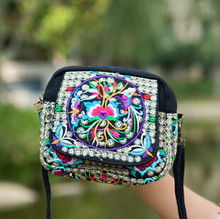 New Fashion Embroidery Small Shopping bags!Hot National Floral Embroidered Cute Women Shoulder&Crossbody bags Vintage Canvas bag 2024 - buy cheap
