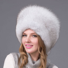 Winter Neutral Fox Fur Hood Caps Real Sheepskin Hat Fox Raccoon Fur Hat Female Autumn Winter Russia Outdoor Hat HJL-02 2024 - buy cheap