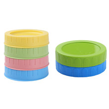 2/4Pcs Mason Jar Lids Leak Proof Seal Silicone O Ring Plastic Screw Lid Universal Storage Cap Cover for Wide Mouth Mug Cannings 2024 - buy cheap