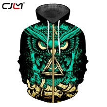 CJLM Man Large Size Spandex Animal Zip Hoodies 3D Full Printed Bandage Owl Men's   Zipper Tops Yellow Triangle Funny Coat 2024 - buy cheap