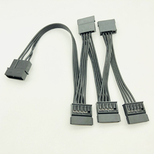 H1111Z Molex 4pin IDE от 1 до 5 SATA 15Pin блок питания сплиттер кабель Шнур для DIY PC Sever 4-контактный до 15-контактный мощность 60 см 2024 - купить недорого