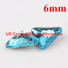 Frete grátis! atacado 6mm 100 pçs/lote 4727 forma de triângulo de cristal extravagante de pedra de vidro bling azul do lago cor F3103 2024 - compre barato