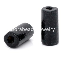 DoreenBeads 500 Black Tube Wood Spacer Beads 12x6mm (B11027) yiwu 2024 - buy cheap
