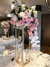 Wedding flower stand Metal Gold Color Flower Vase Table Column for  Centerpiece Decoration 2024 - buy cheap