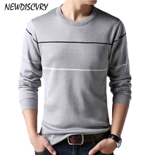 NEWDISCVRY Men Cotton Sweater 2018 Fashion Liner O-Neck Pull Homme Winter Thick Warm Mens Sweaters Men Casual Stripe Pullover 2024 - buy cheap