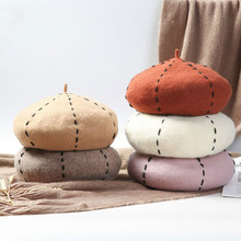 Chapéus de inverno para mulheres senhora boinas de lã artista pintor boné meninas inglaterra vintage baret boina feminina chapéu francês boina 2024 - compre barato