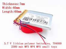 li-po 3.7V lithium polymer battery 704060 074060 2300mah 7 inch MP4 MP5 navigator security products 2024 - buy cheap