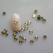 NS-13 3D 200pcs/bag High Quality 4MM Gold Round Metal Stud Metal Nail Art Decoration 2024 - buy cheap