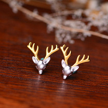 925 Sterling Silver Deer Head  Stud Earrings For Women Casual Style Girl Earings Personality Jewelry 2024 - buy cheap