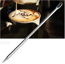 Freeshipping Coffee Latte Cappuccino Flower Pin Stipa DIY Fancy Coffee tools Garland Needle Stainless Steel Carved Stick Art Pen 2024 - buy cheap