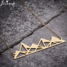 Jisensp Unique Fashion Mountain Long Chain Necklace Simple Geometric Triangle Mountain Pendant Necklace for Women Men Gift 2024 - buy cheap