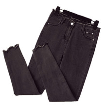 G1017-Pantalones Vaqueros pitillo de nueve puntos para mujer, jeans holgados de talla grande con bordes elásticos, a la moda, para primavera y otoño, venta al por mayor, 2020 2024 - compra barato