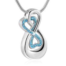 JJ003 Love You Infinity Cremation Jewelry Hold Clear/Red/Blue Crystal Keepsake Memorial Urn Necklace For Ashes For  Women 2024 - buy cheap