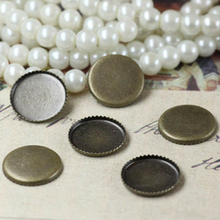 20 piezas-colgantes de bronce antiguo redondo de 10mm, 12mm, 14mm, 16mm y 18mm, ajuste de Cameo de cabujón, Base de bandeja, bisel en blanco, accesorios de joyería DIY 2024 - compra barato