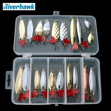 RiverHawk Brand Mixed Colors Fishing Lures Spoon Bait Metal Lure Kit iscas artificias Hard Bait Fresh Water Bass Pike Bait Fis 2024 - buy cheap